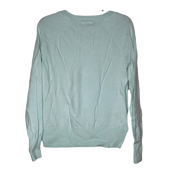 Old Navy Womens Sweater Size Medium Teal Cotton Crew Neck - Picture 5 of 5